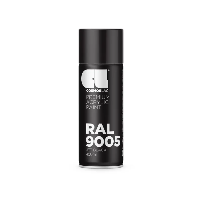 Vopsea spray acrylic RAL9005 negru lucios 400ml Cosmos 0140303