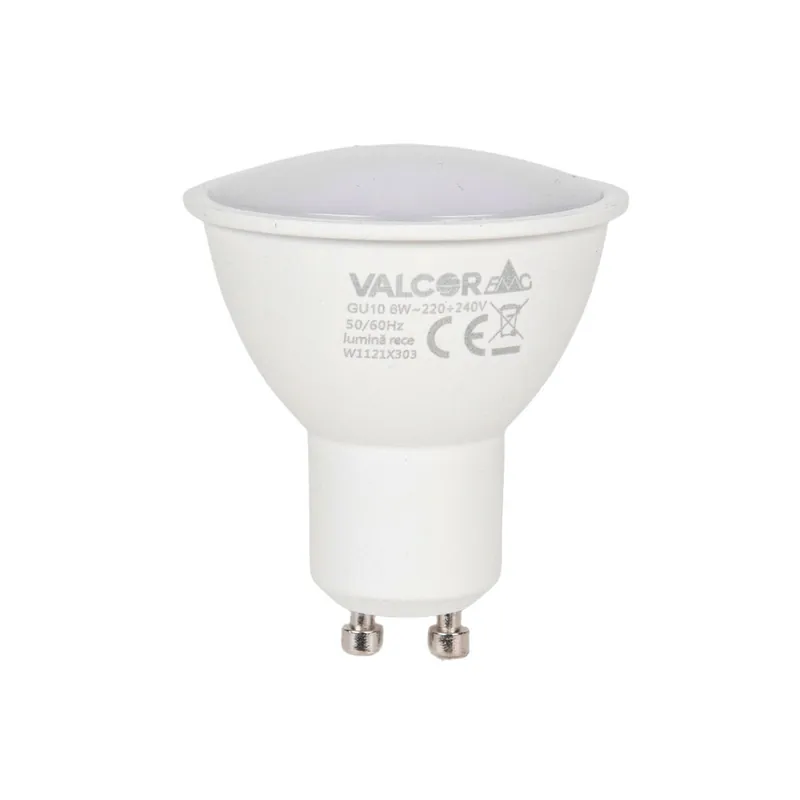 Bec LED spot 6W GU10 lumina rece LR 6400K (include taxa timbru verde 0.40 lei) Valcor VLC11032