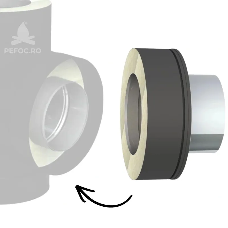 Adaptor burlan izolat la tubulatura simpla - DW Black - FI200